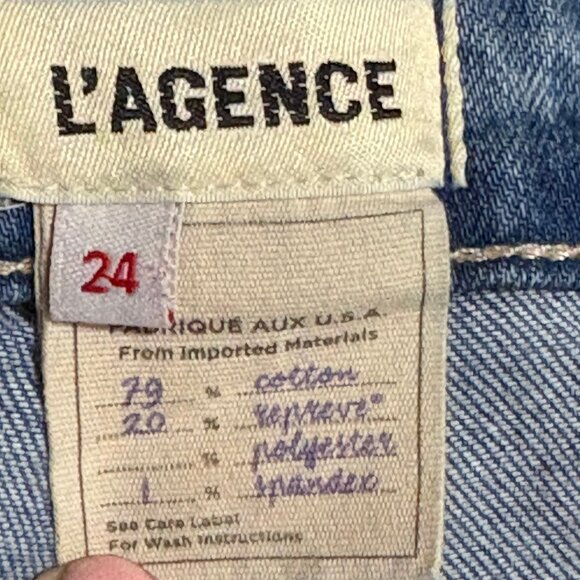 L'AGENCE Harrison High Rise Slim Straight Jeans Size 24 - Picture 6 of 12